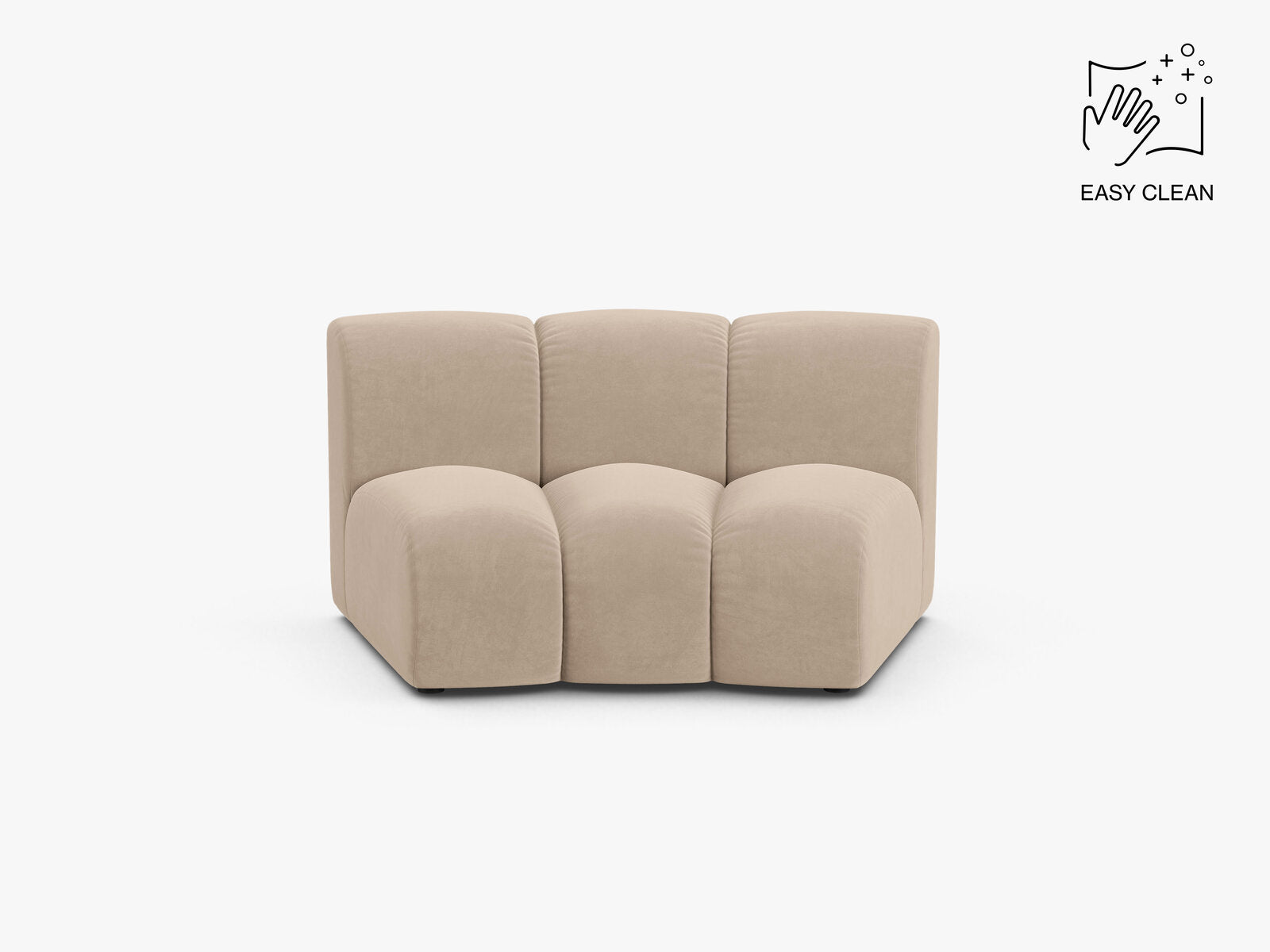 Micadoni Modul Armlos Lupine 1-Sitzer Large Samt Venus Beige