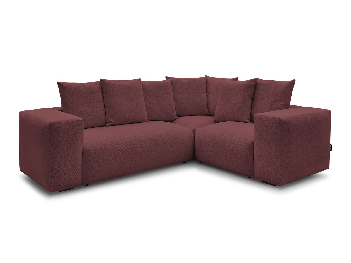 Bobochic Voltaire Ecksofa 268 × 214 cm Melange-Stoff Rot Ecke rechts