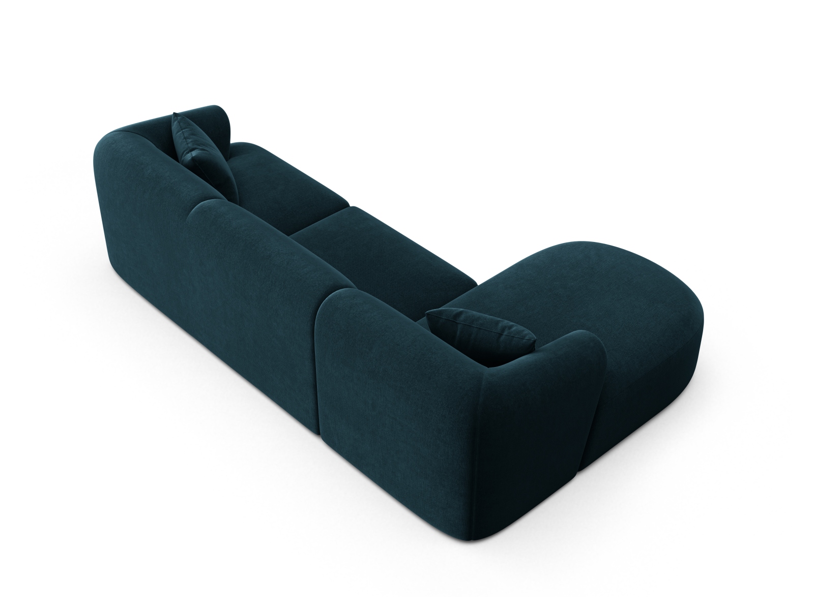 Cosmopolitan Design Ecksofa Campi 4-Sitzer Samt Vogue Tiefes Petrol Links