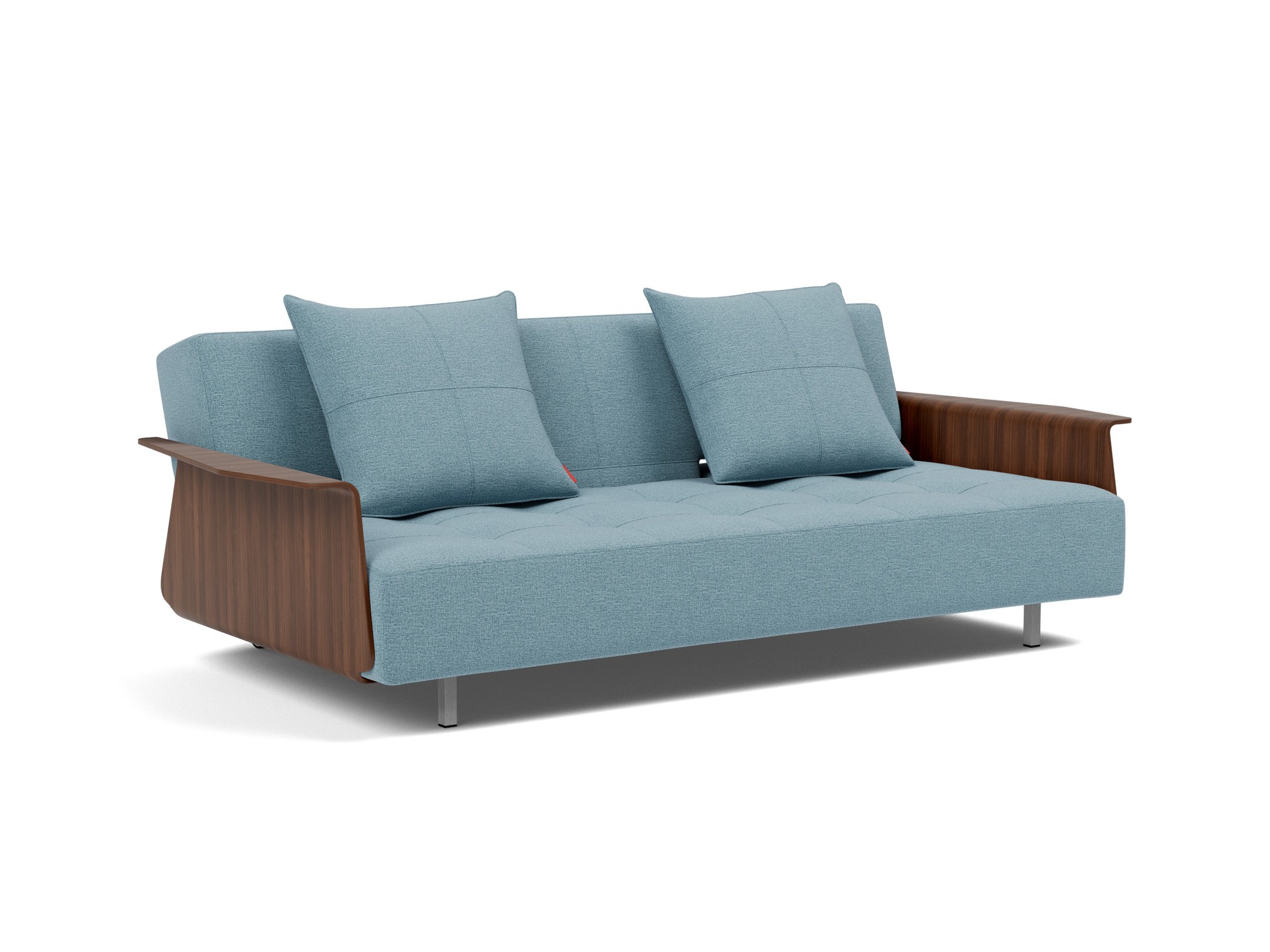 Schlafsofa Long Horn D.E.L. mit Armlehnen Flachgewebe Mixed Dance 525-Light-Blue