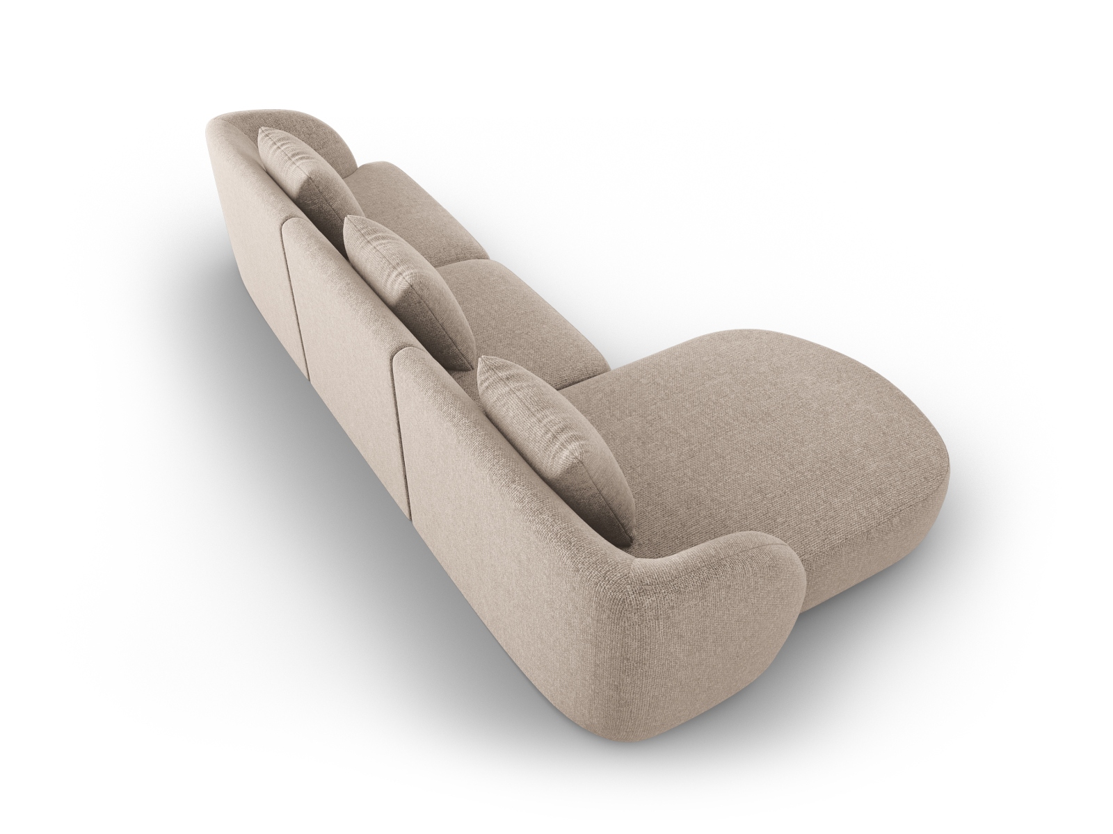 Cosmopolitan Design Ecksofa Tulum 4-Sitzer Chenille Eden Dunkelbeige Links