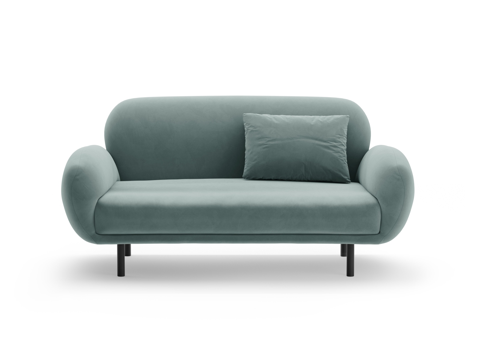 Micadoni Sofa Poppy 2-Sitzer Samt Casino Hellblau