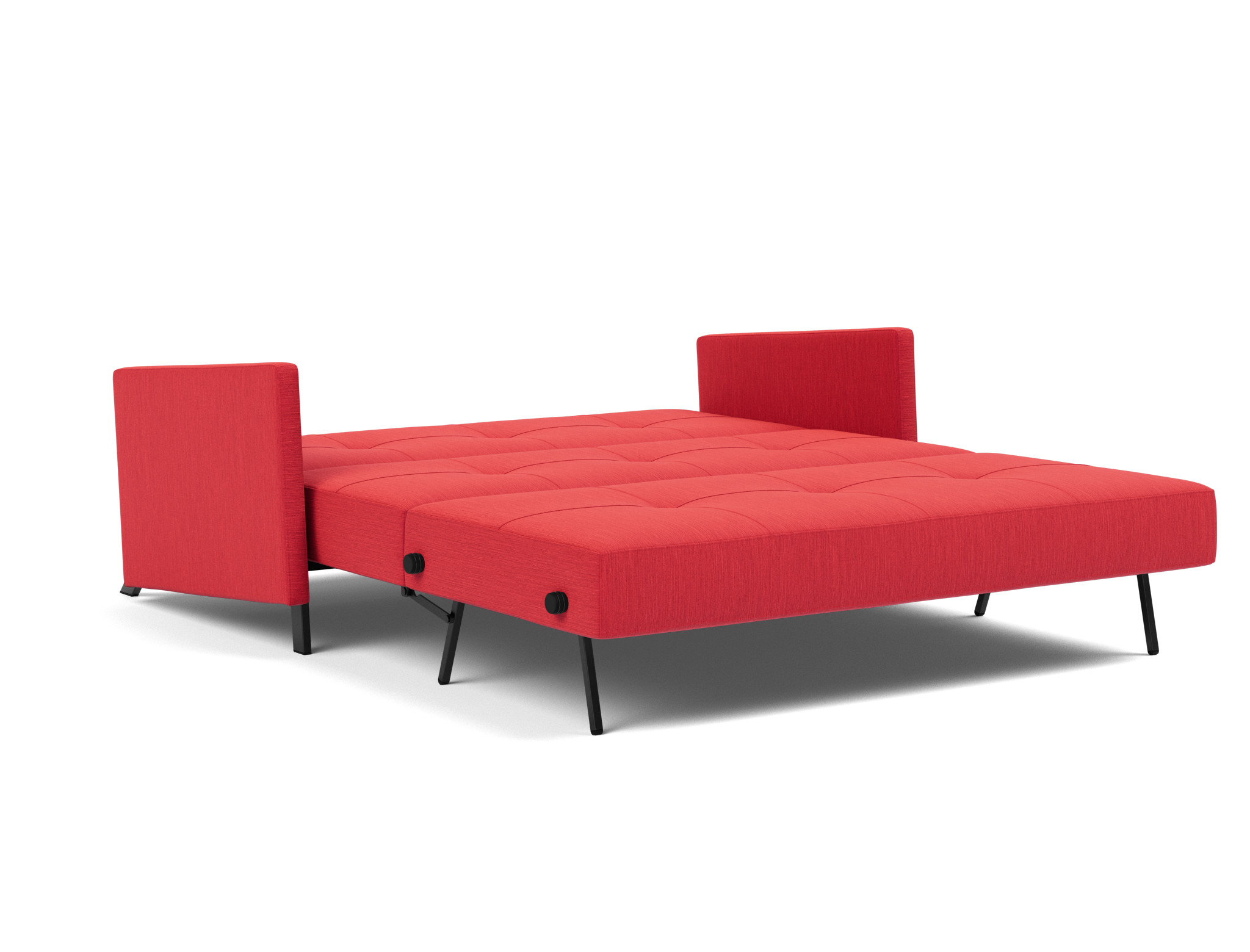 Schlafsofa Cubed mit Armlehnen 160 Flachgewebe Elegance 511-Red