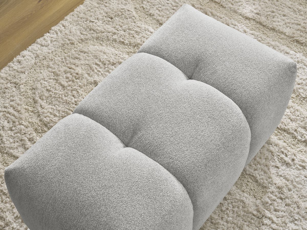 Bobochic Roxelane Pouf Melange-Stoff Hellgrau