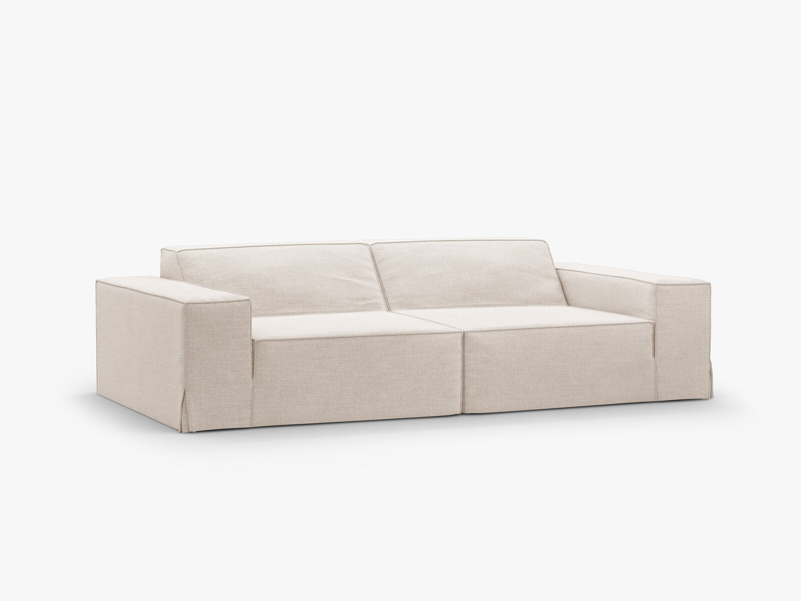 Micadoni 3-Sitzer Sofa Jodie Strukturierter Stoff Lins Beige