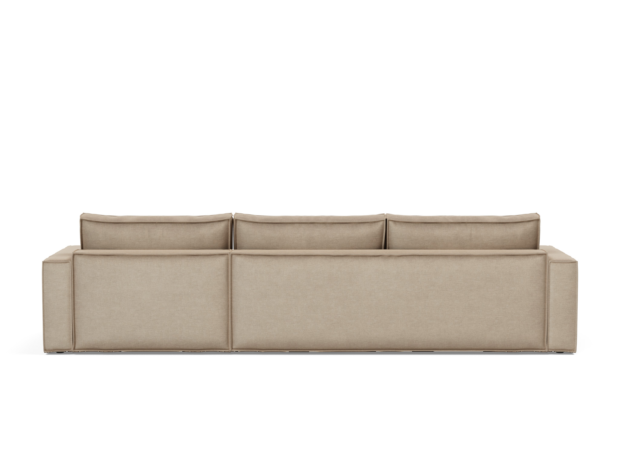 Schlafsofa Newilla mit Chaiselongue Flachgewebe Phobos 587-Mocha