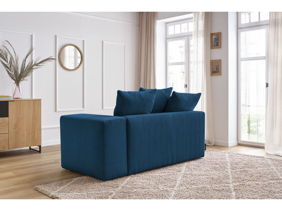 Bobochic Voltaire Sofamodul 2-Sitzer 178 × 100 cm Cordsamt Dunkelblau Ecke rechts