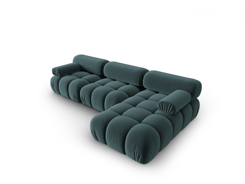 Cosmopolitan Design Modulares Ecksofa Cortina 4-Sitzer Samt Bluvel Türkis Rechts