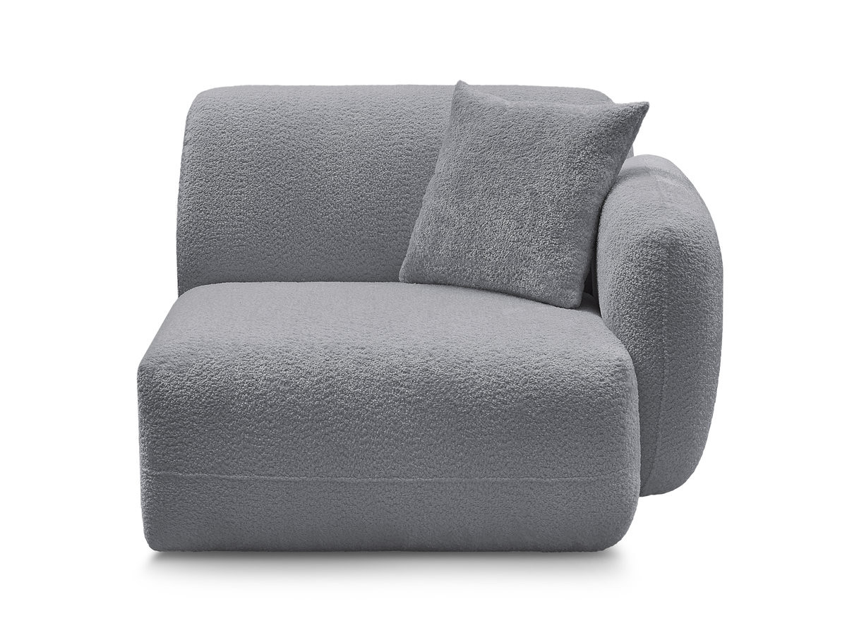 Bobochic Anda Sofamodul 1-Sitzer 104 × 103 cm Chenille Grau Ecke rechts