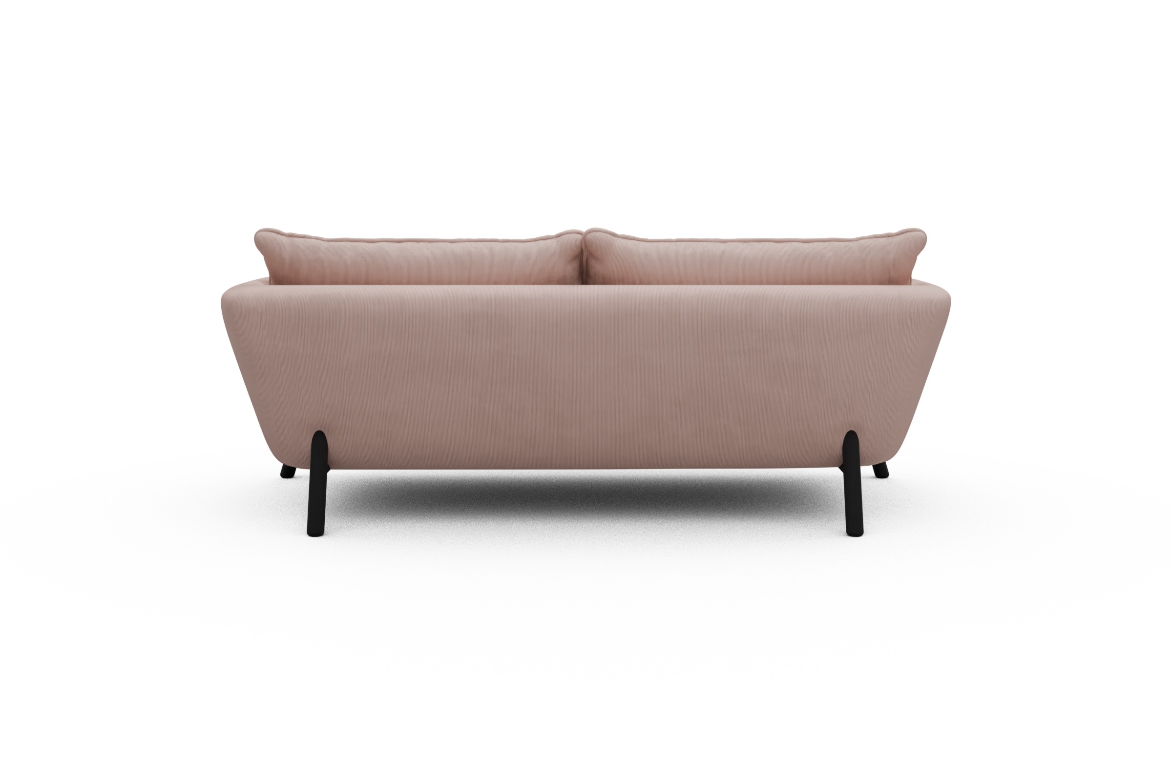 Sofa Emil PREMIUM 2-Sitzer Beinfarbe Eiche Schwarz Cordufine-Blush
