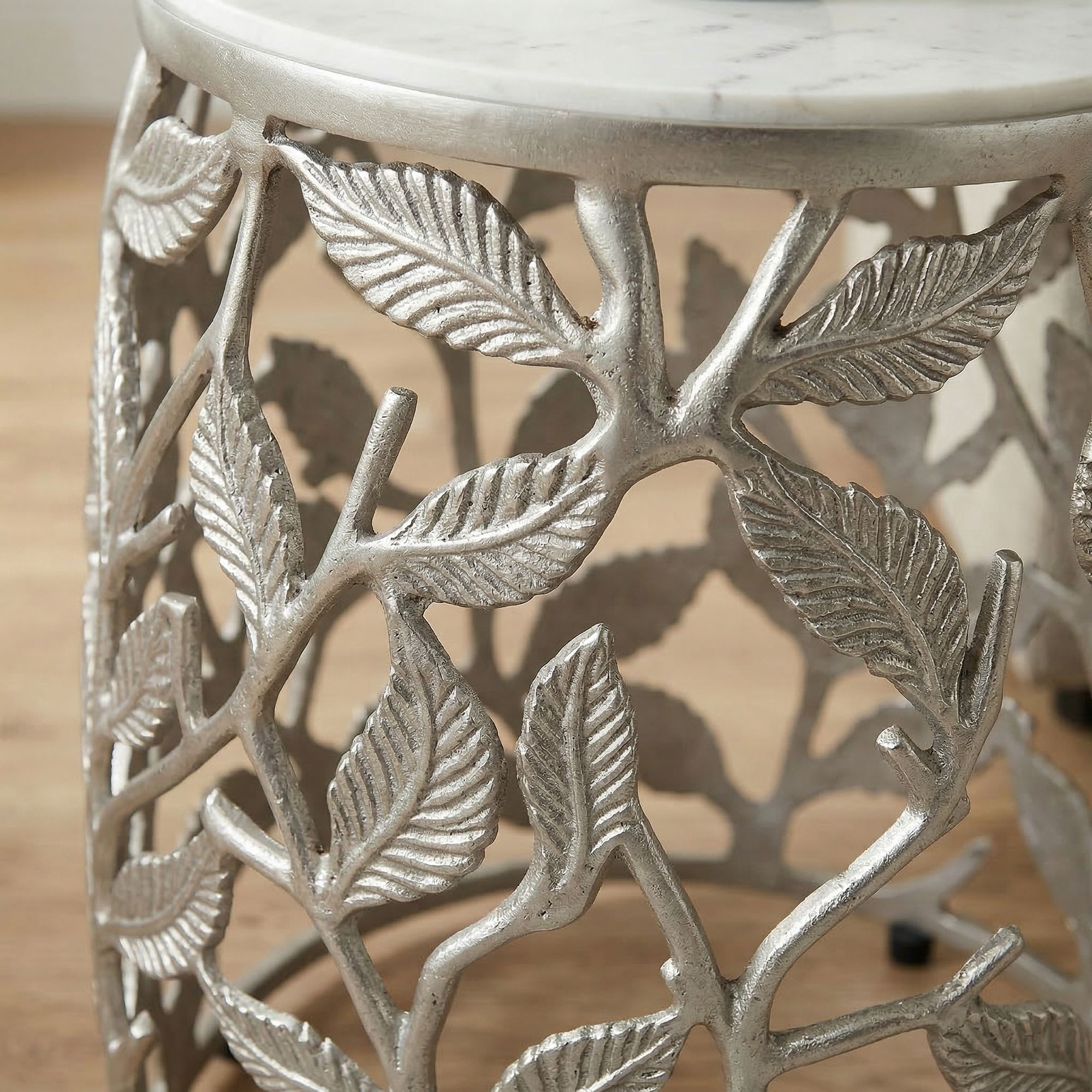 Beistelltisch Sortland Marmor Silber Ø 40 × H 46 cm