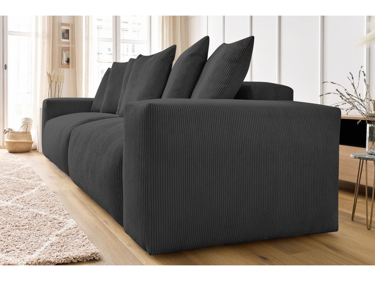 Bobochic Voltaire Sofa 4-Sitzer 320 × 124 cm Cordsamt Dunkelgrau