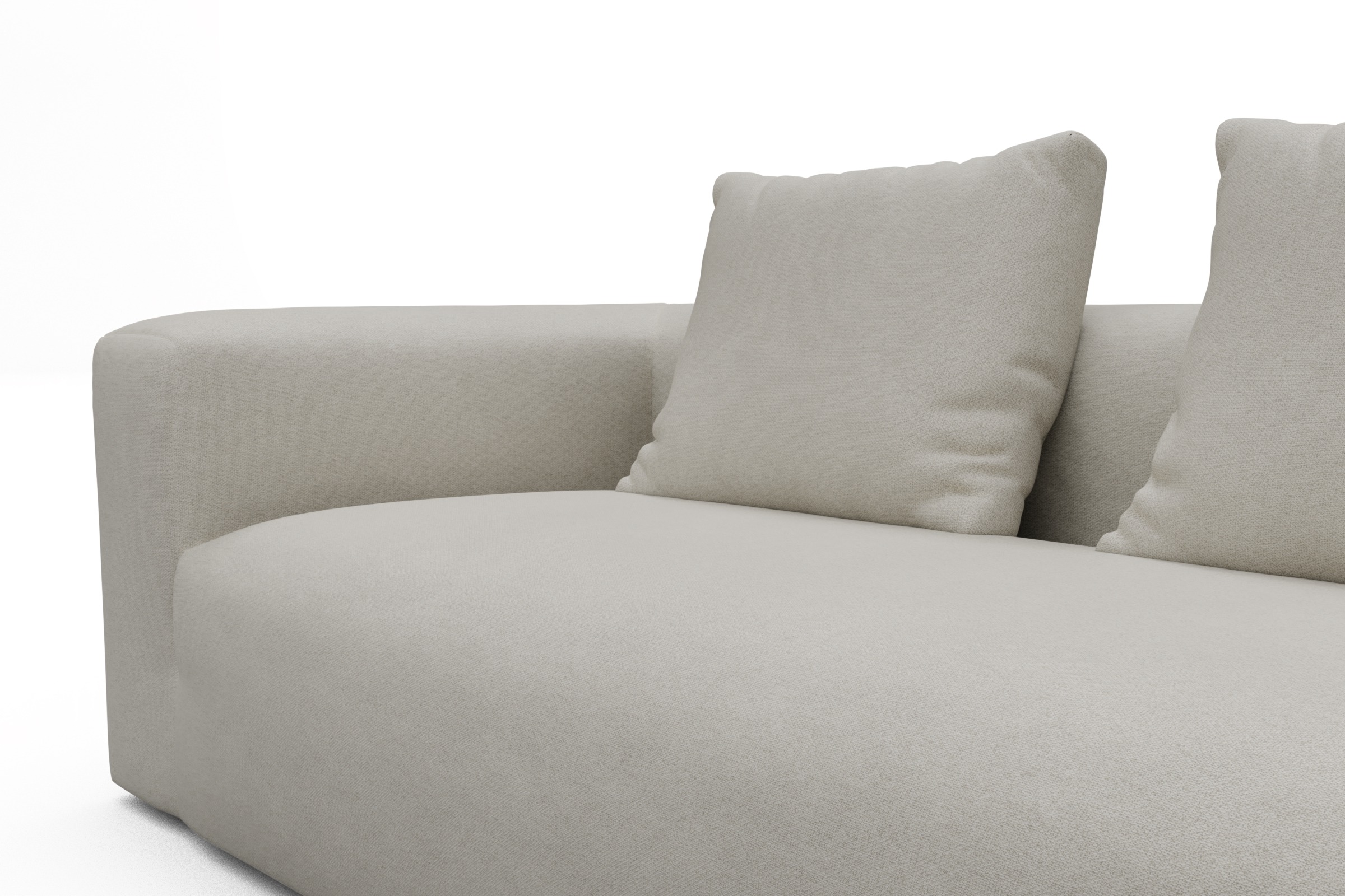 Ecksofa Fred Relax-Ecke rechts mit 2,5-Sitzer Denari-Clean-Beige