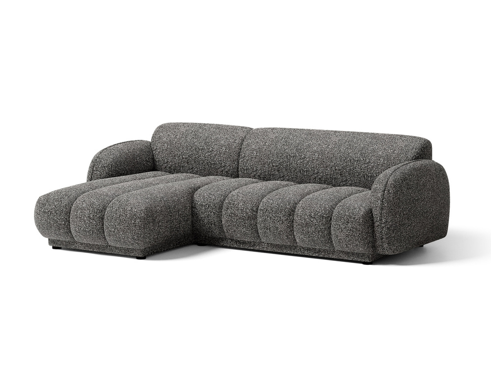 Cosmopolitan Design Ecksofa Bilbao 3-Sitzer Boucle Miles Dunkelgrau Melange Links