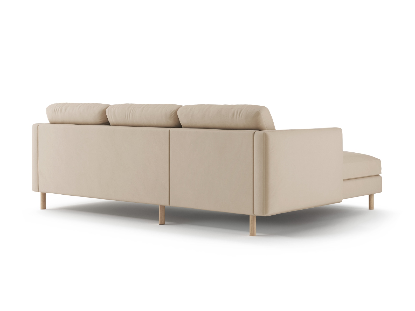 Micadoni Ecksofa Eden Groß 3-Sitzer Links Samt Nude