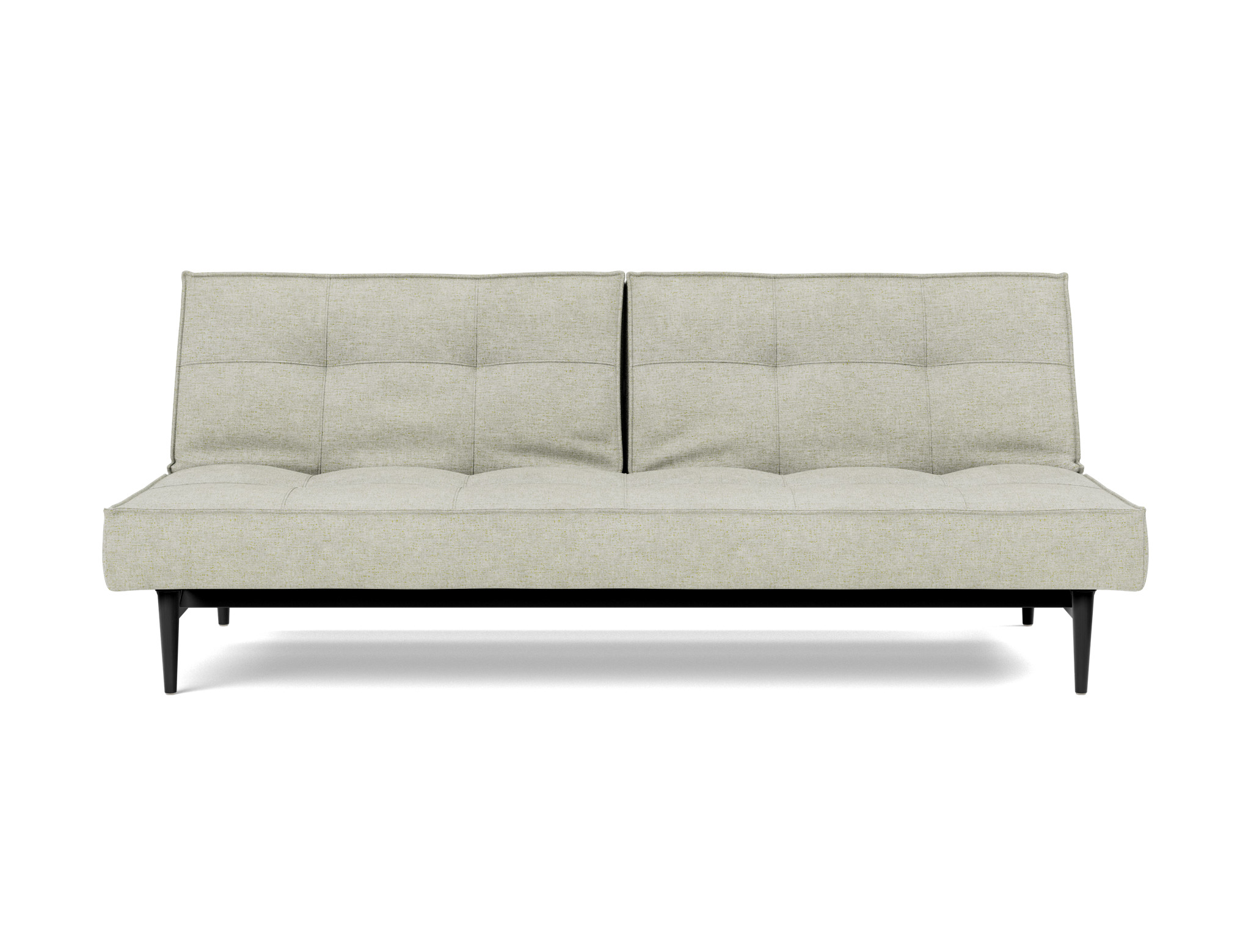 Schlafsofa Splitback Flachgewebe Avella 280-Sand Beine Styletto Eiche schwarz