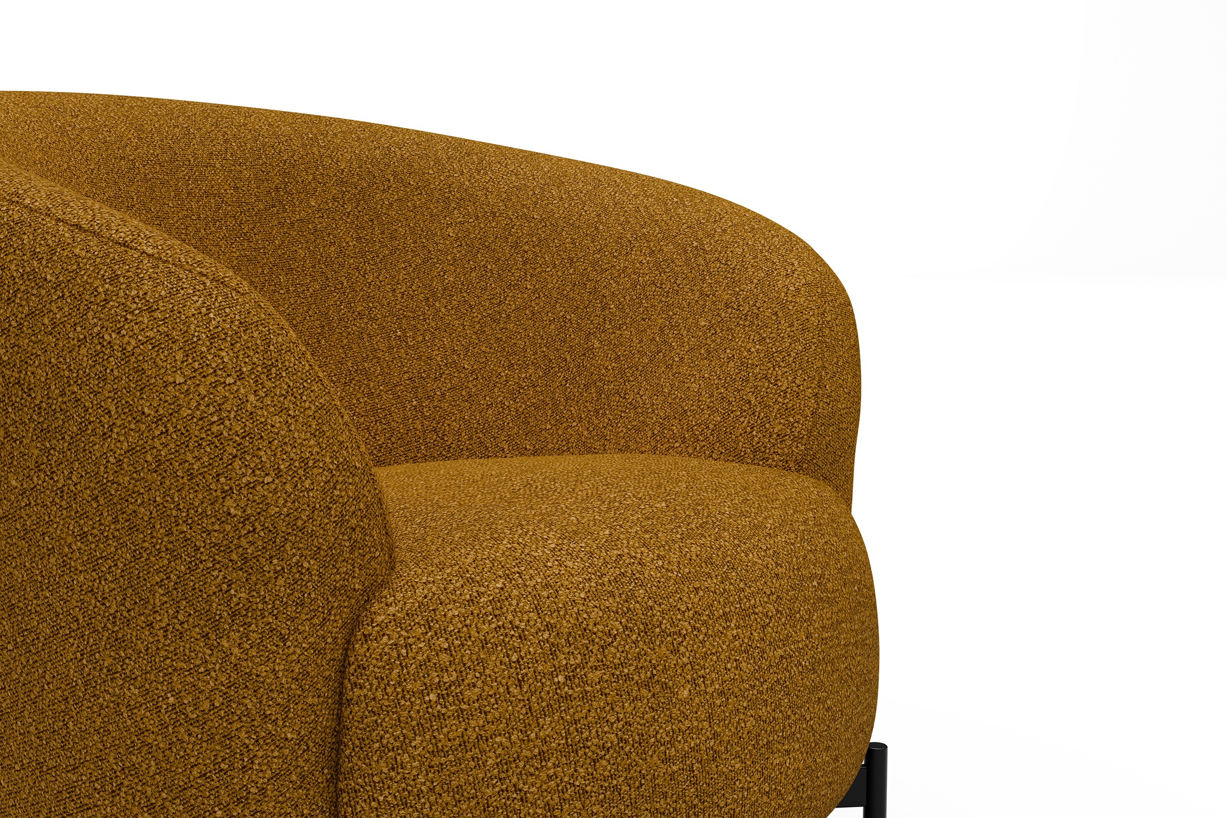 Sessel Ronda X-Metallgestell Schwarz Boucle-Ochre