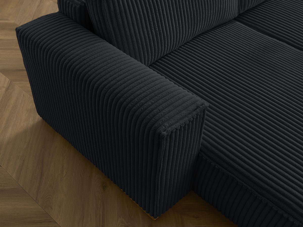 Bobochic Chelsea Wohnlandschaft Breitcord weich Schwarz