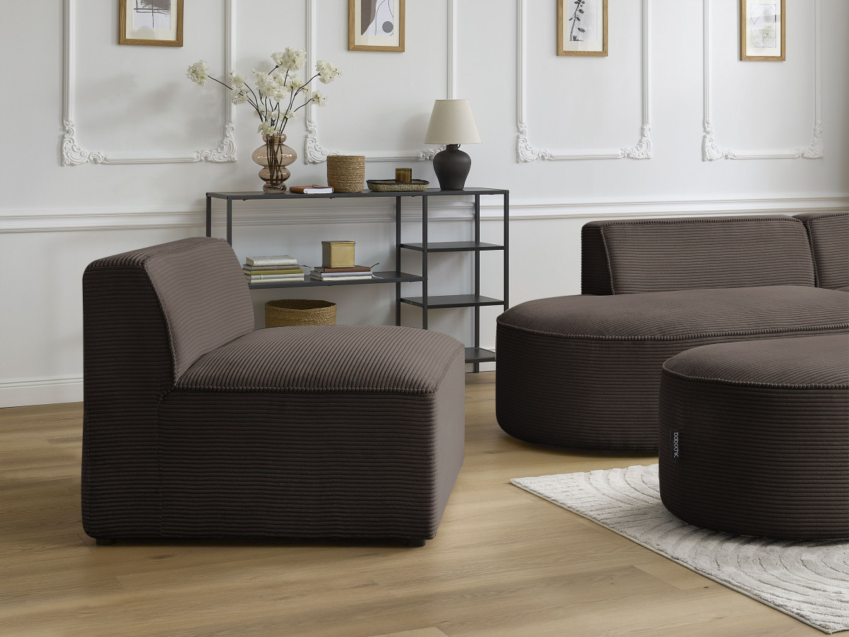 Bobochic Rousseau Sofamodul 1-Sitzer Cordsamt Braun