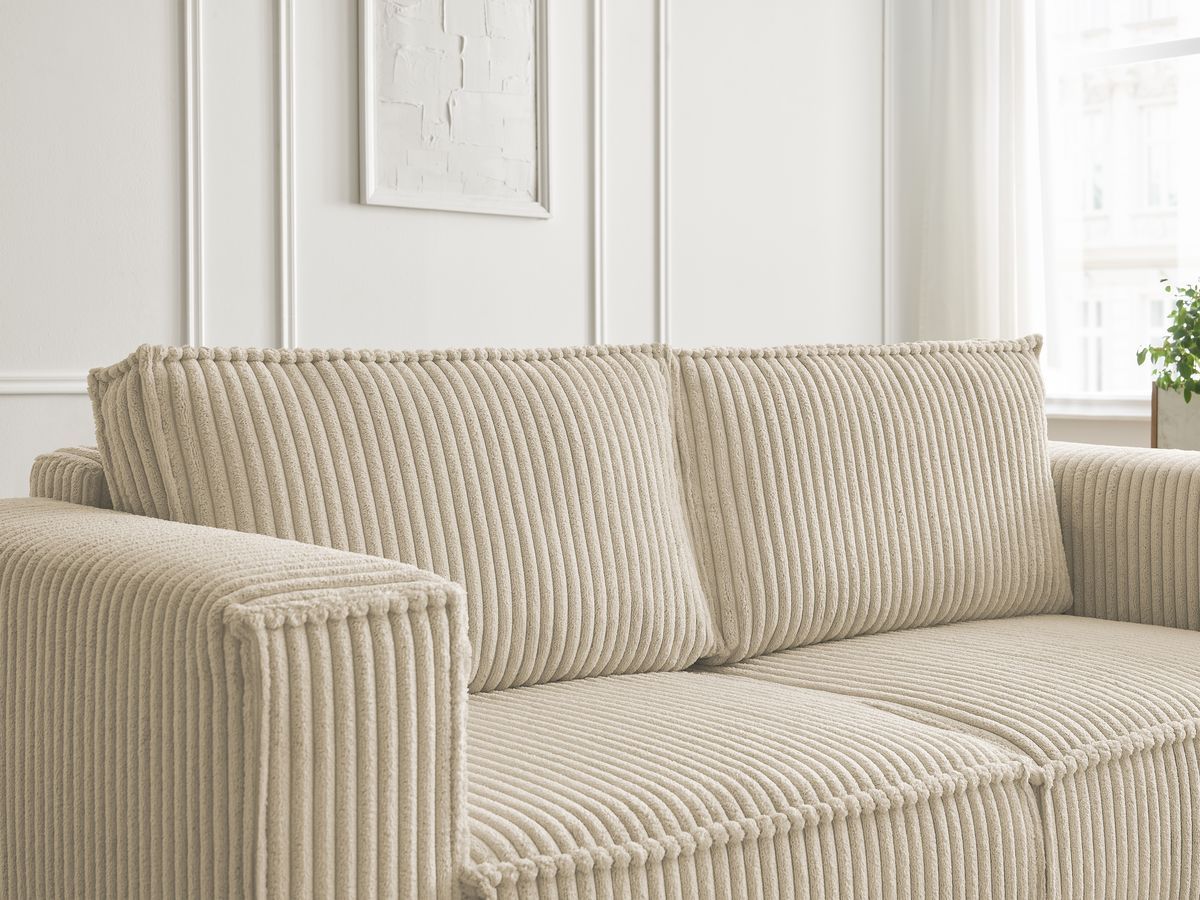 Bobochic Chelsea Sofa 2-Sitzer Breitcord weich Taupe