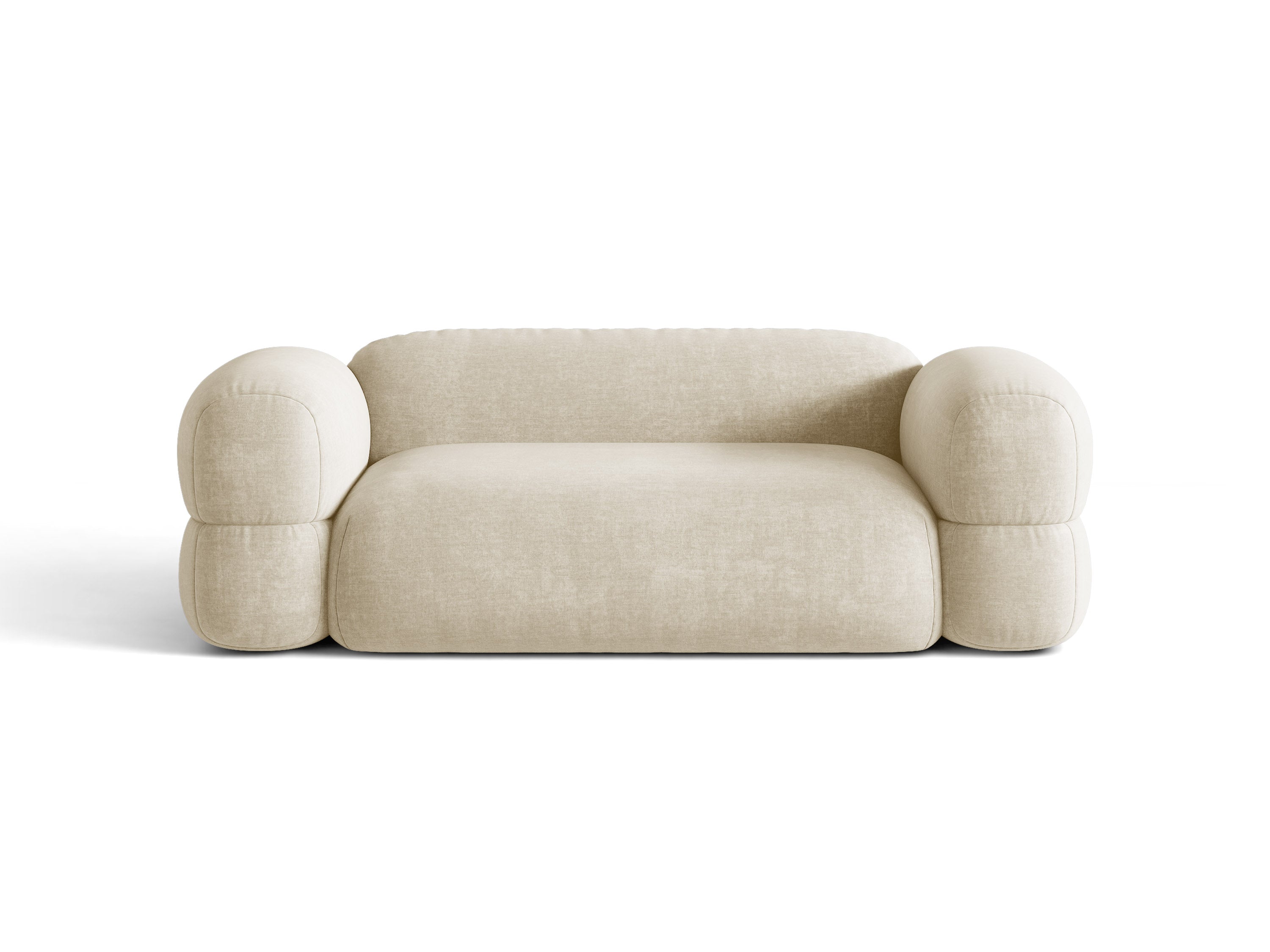 Micadoni Sofa Luno 3-Sitzer Samt Vogue Helles Beige