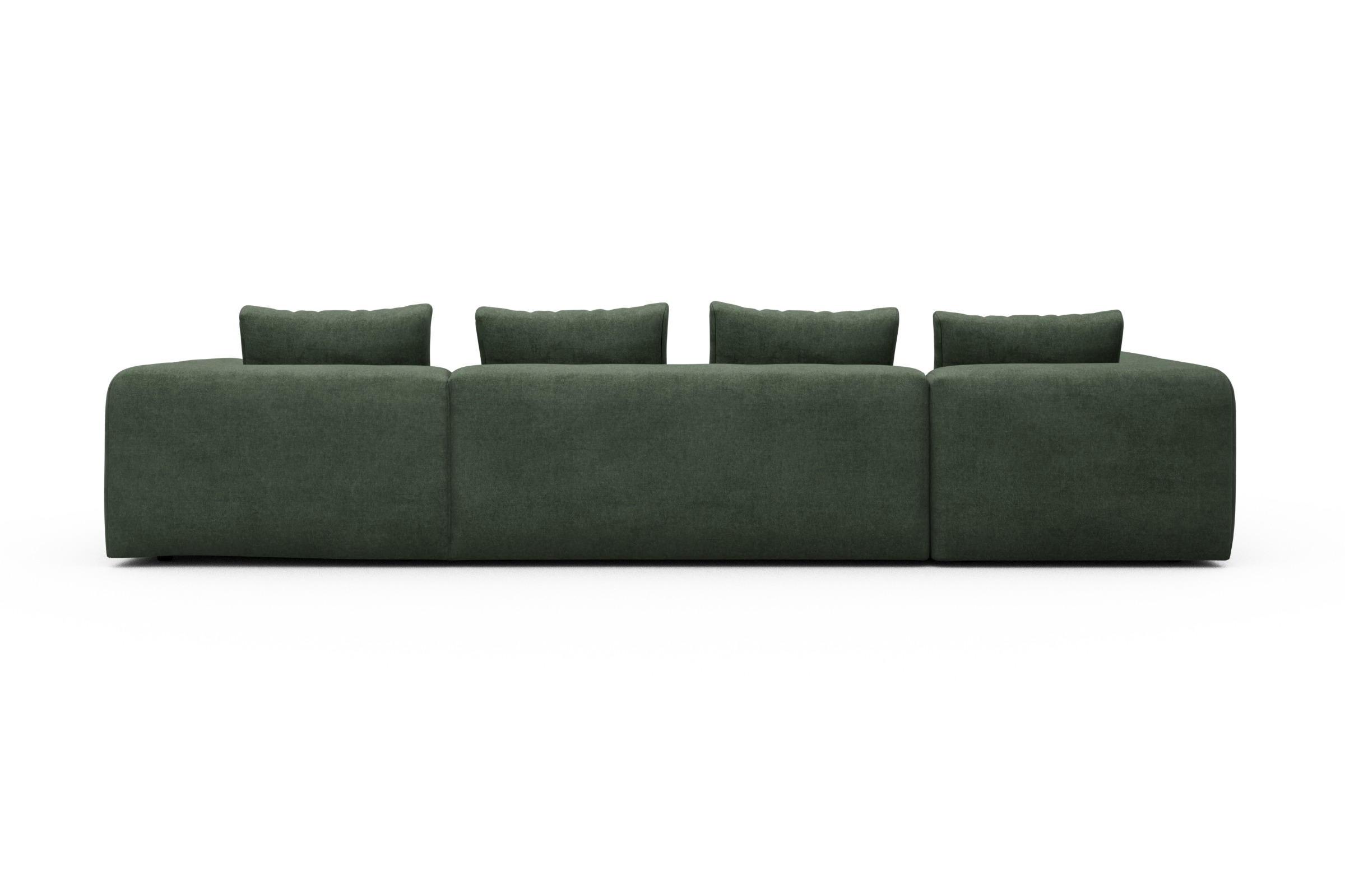 Wohnlandschaft Fred Chaiselongue rechts mit 2-Sitzer und lange Armlehne links Casone-Forest-Green