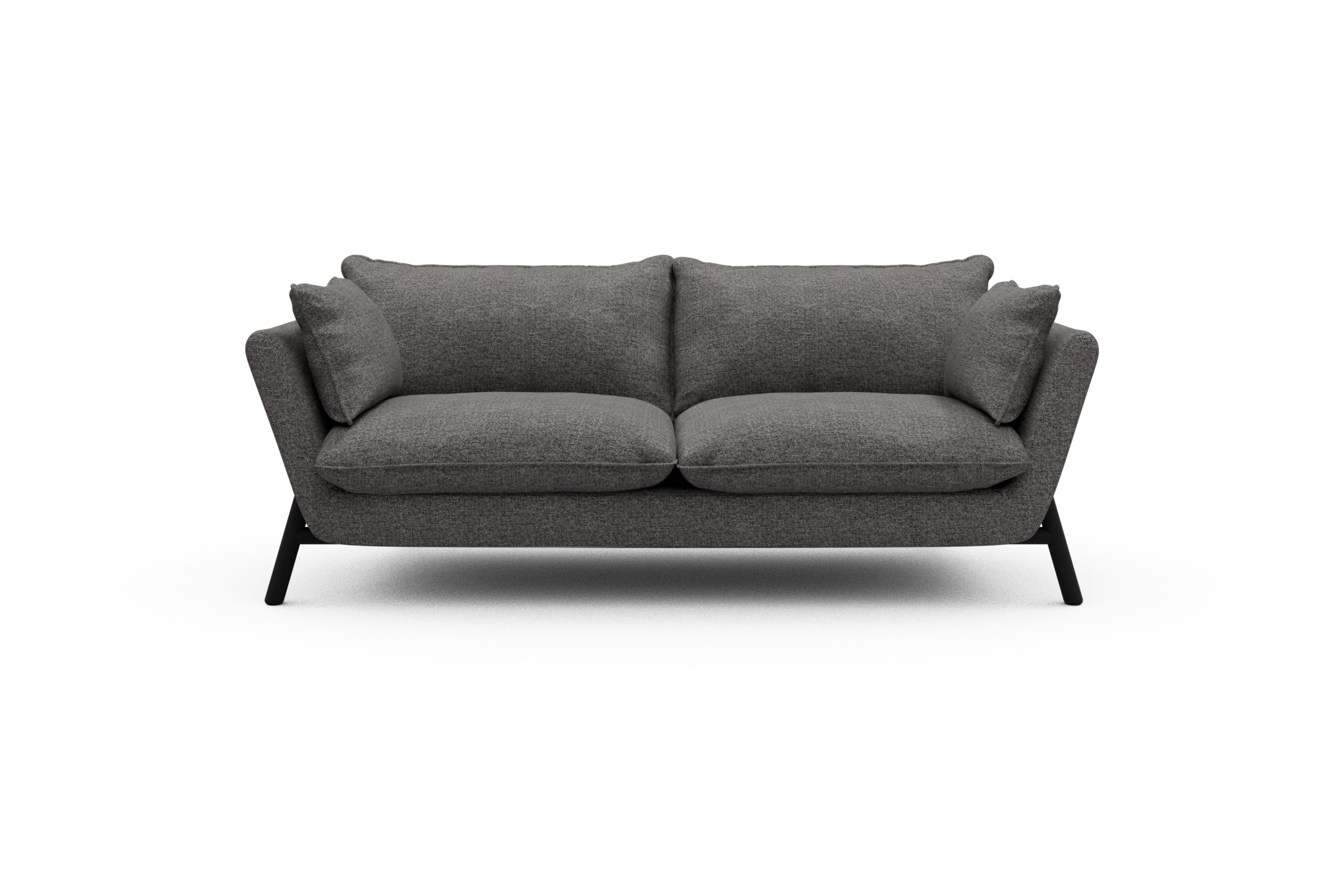 Skandi Home Sofa Emil PREMIUM 2-Sitzer Beinfarbe Eiche Schwarz Carreno-Salt-and-Pepper moebelfaktor