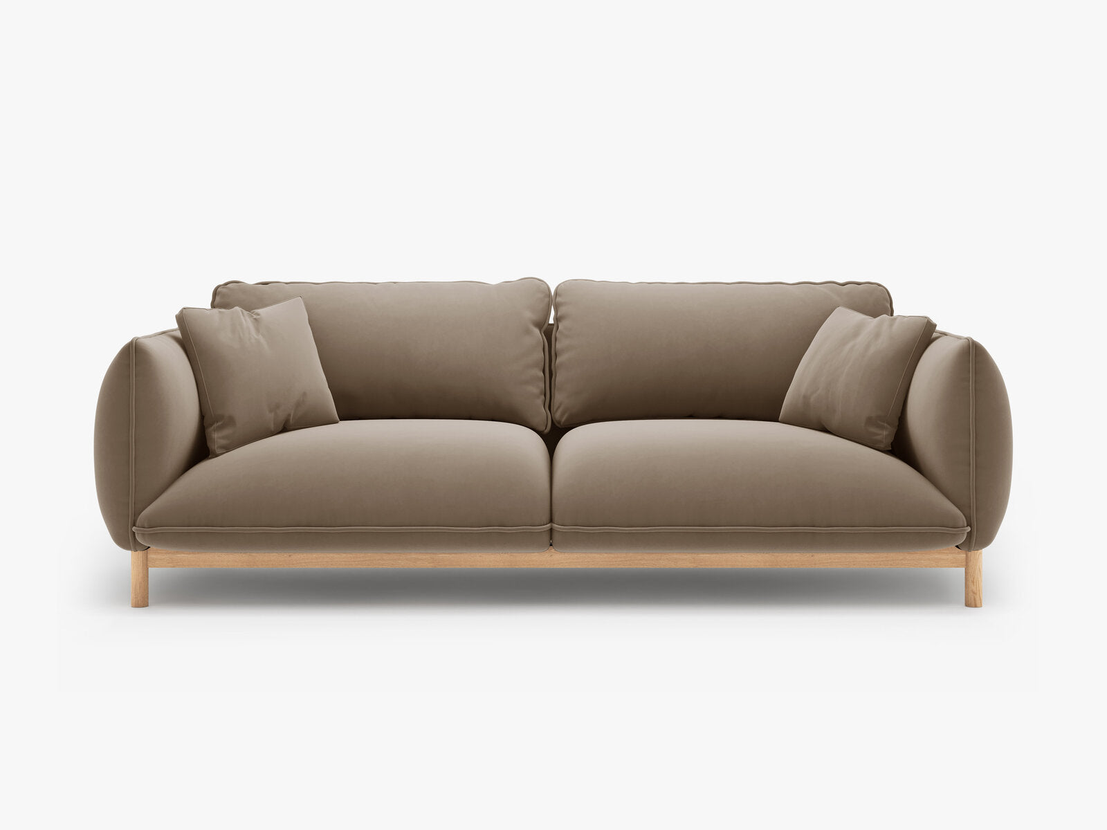 Micadoni Ada Sofa 3-Sitzer Samt Casino Hellbraun