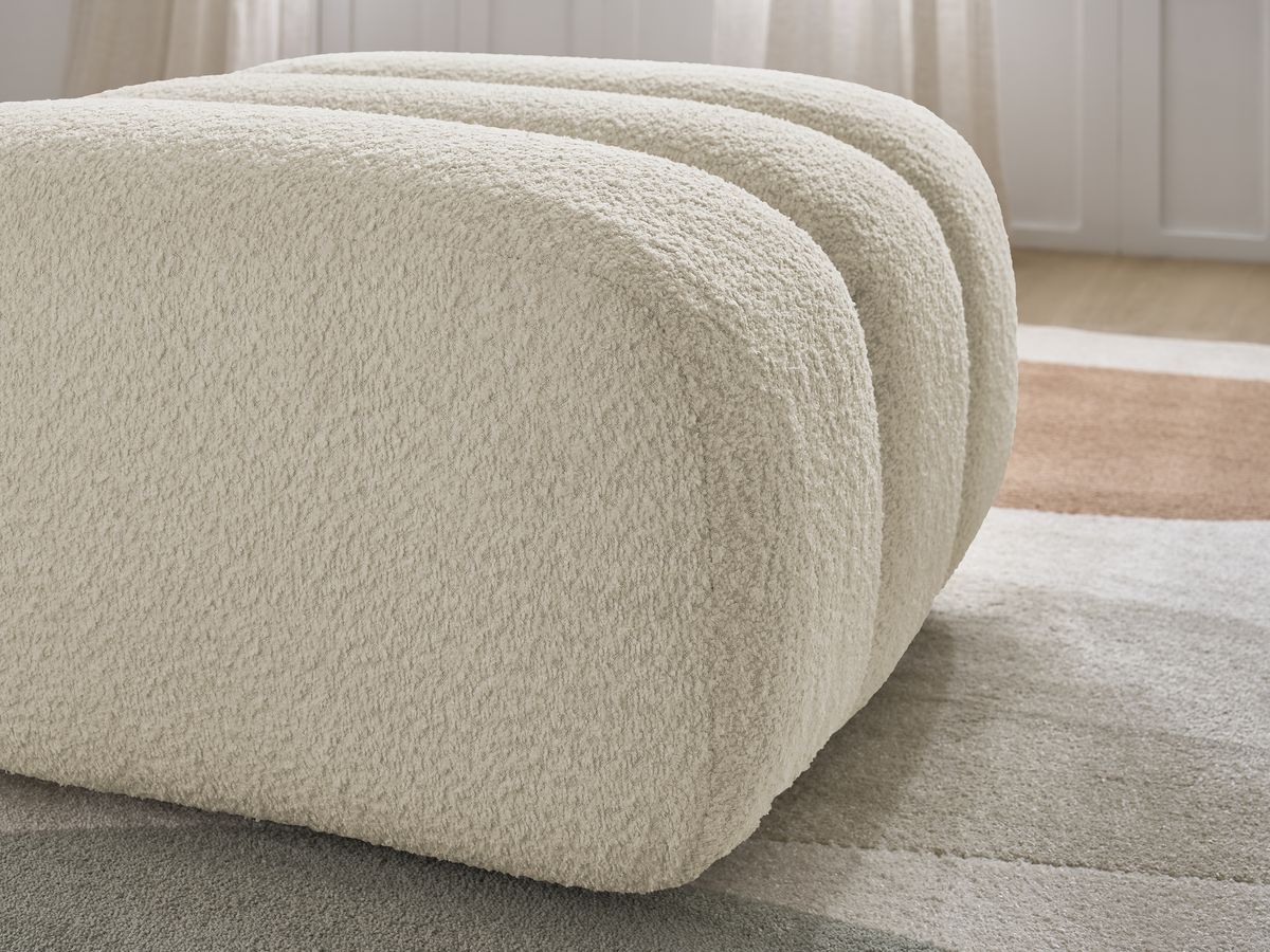 Bobochic Talia Pouf Bouclé-Stoff Beige