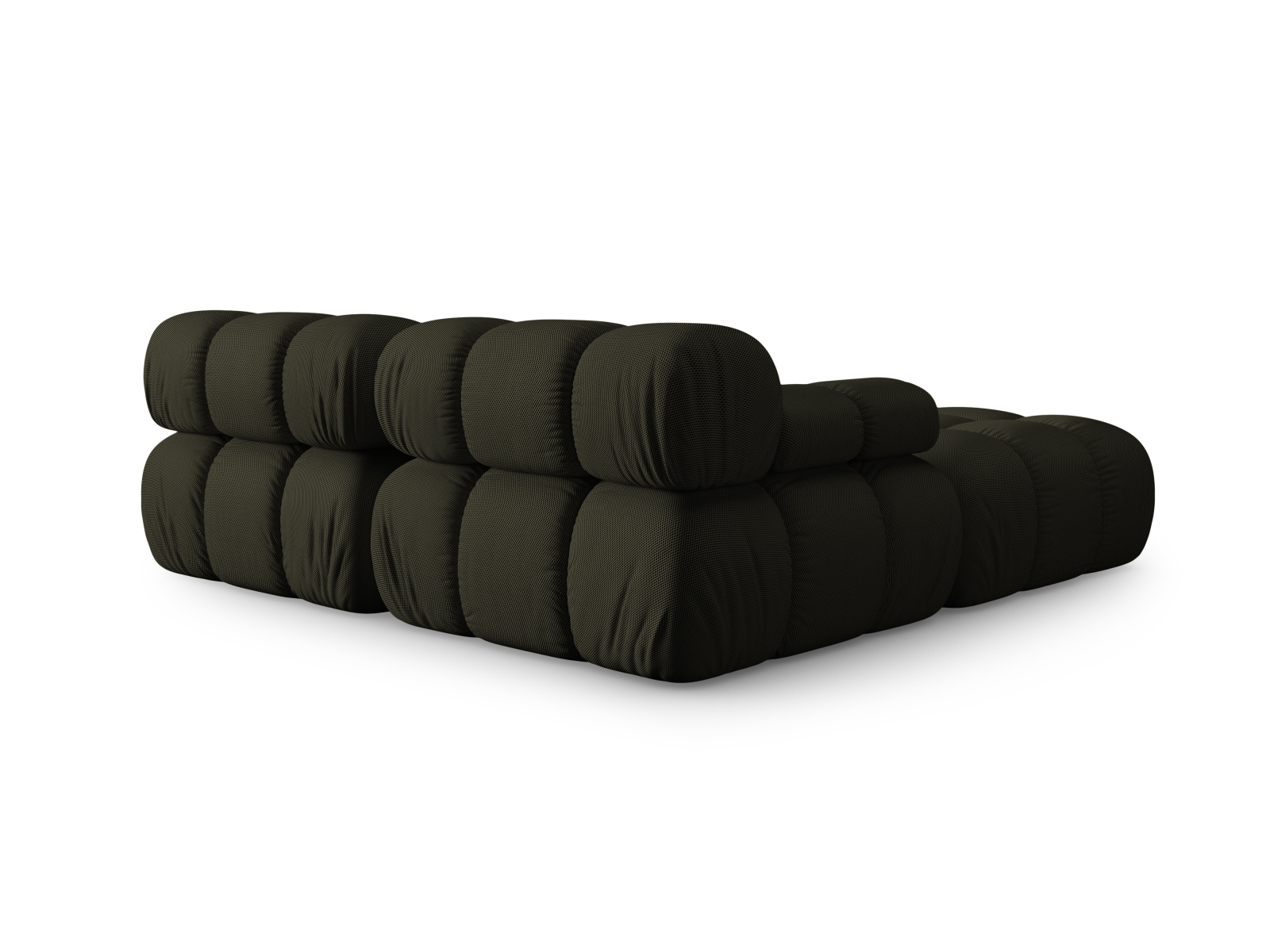 Micadoni Modulares Sofa Bellis 3-Sitzer mit flachem Modul 3D-Stoff Sonic Amazonas Grün