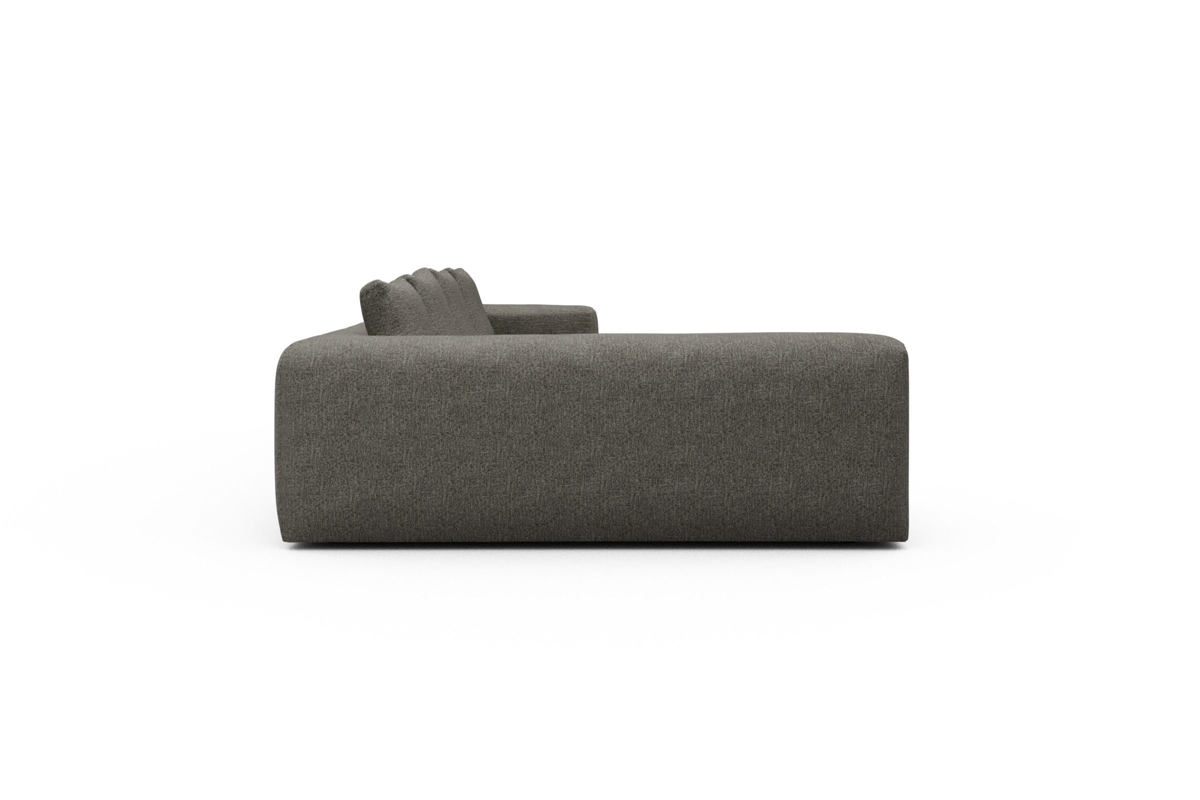 Wohnlandschaft Fred Chaiselongue rechts mit 2-Sitzer und lange Armlehne links Carreno-Sepie-Brown