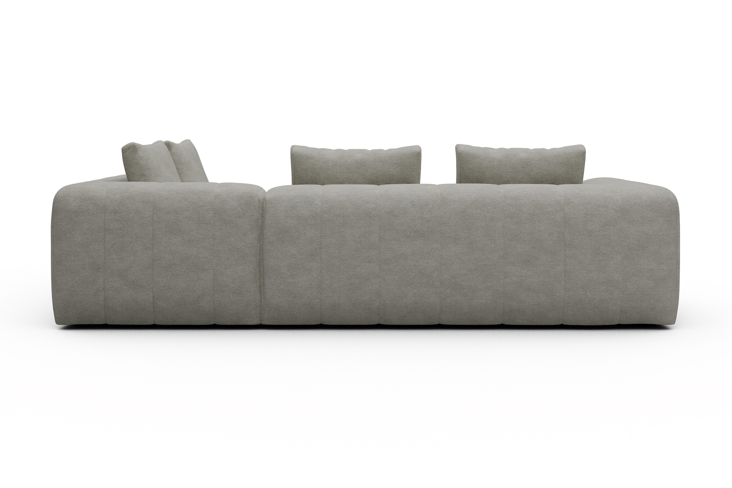 Ecksofa Hugo 2x 2,5-Sitzer Armlehne links Carreno-Moon-Stone-White