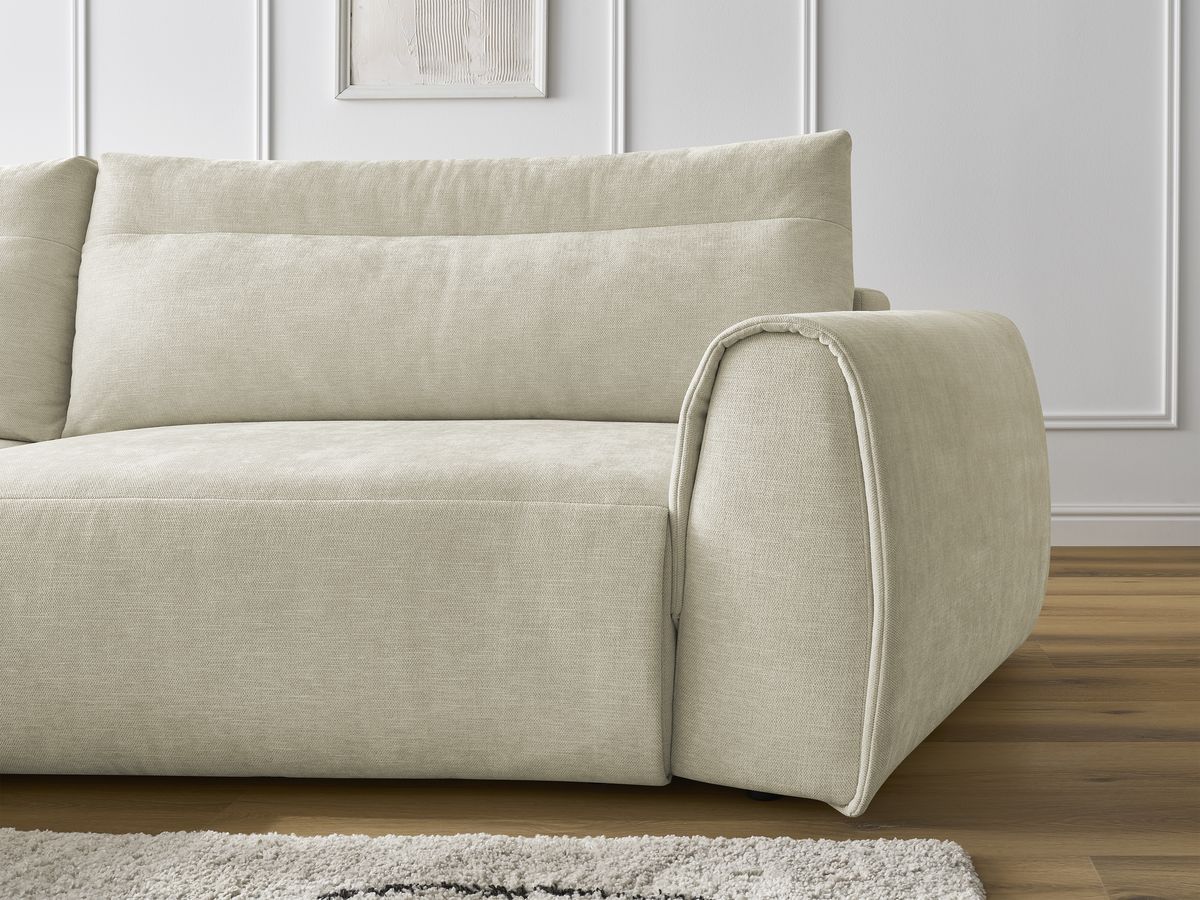 Bobochic Aden Ecksofa 293 × 152 cm Stoff Beige Ecke links