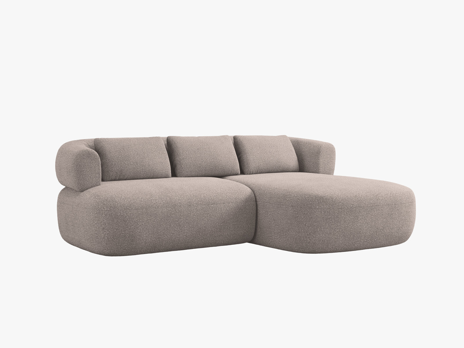 Micadoni 5-Sitzer Ecksofa Jenny Kleine Version Rechts Boucle Now or Never Hellbraun
