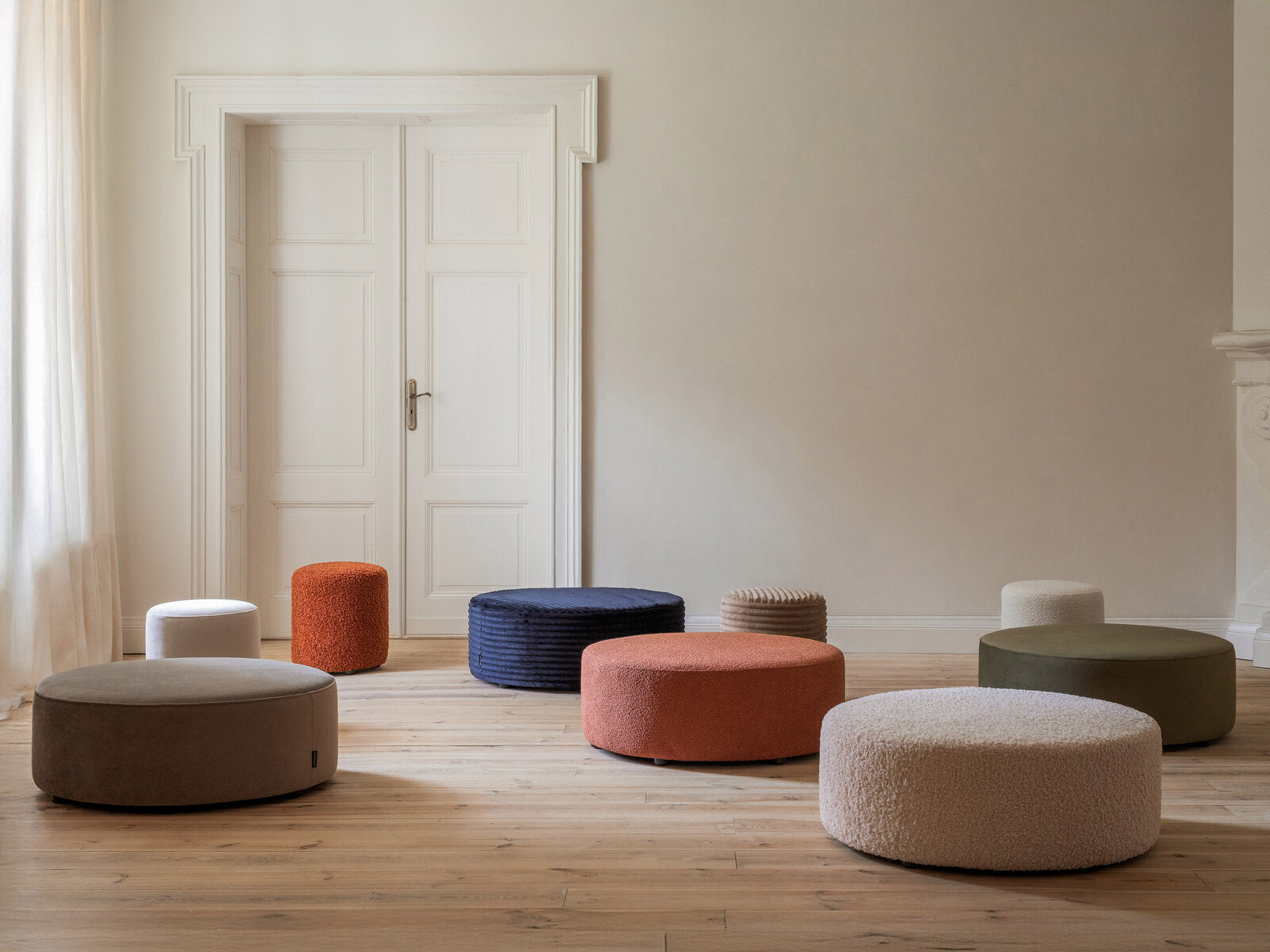 Micadoni Pouf Dia 40cm Boucle Baloo Terrakotta