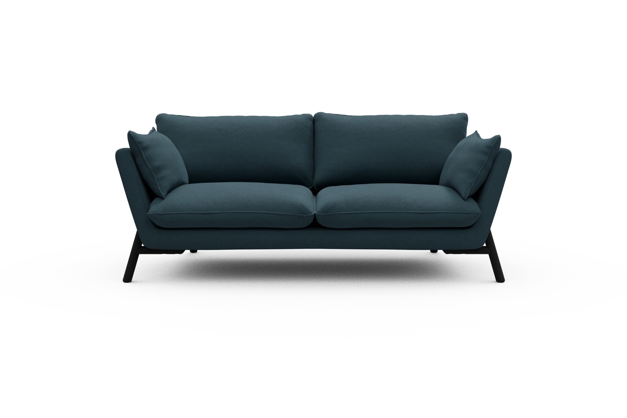 Skandi Home Sofa Emil 2-Sitzer Beinfarbe Eiche Schwarz Satya-Indigo moebelfaktor