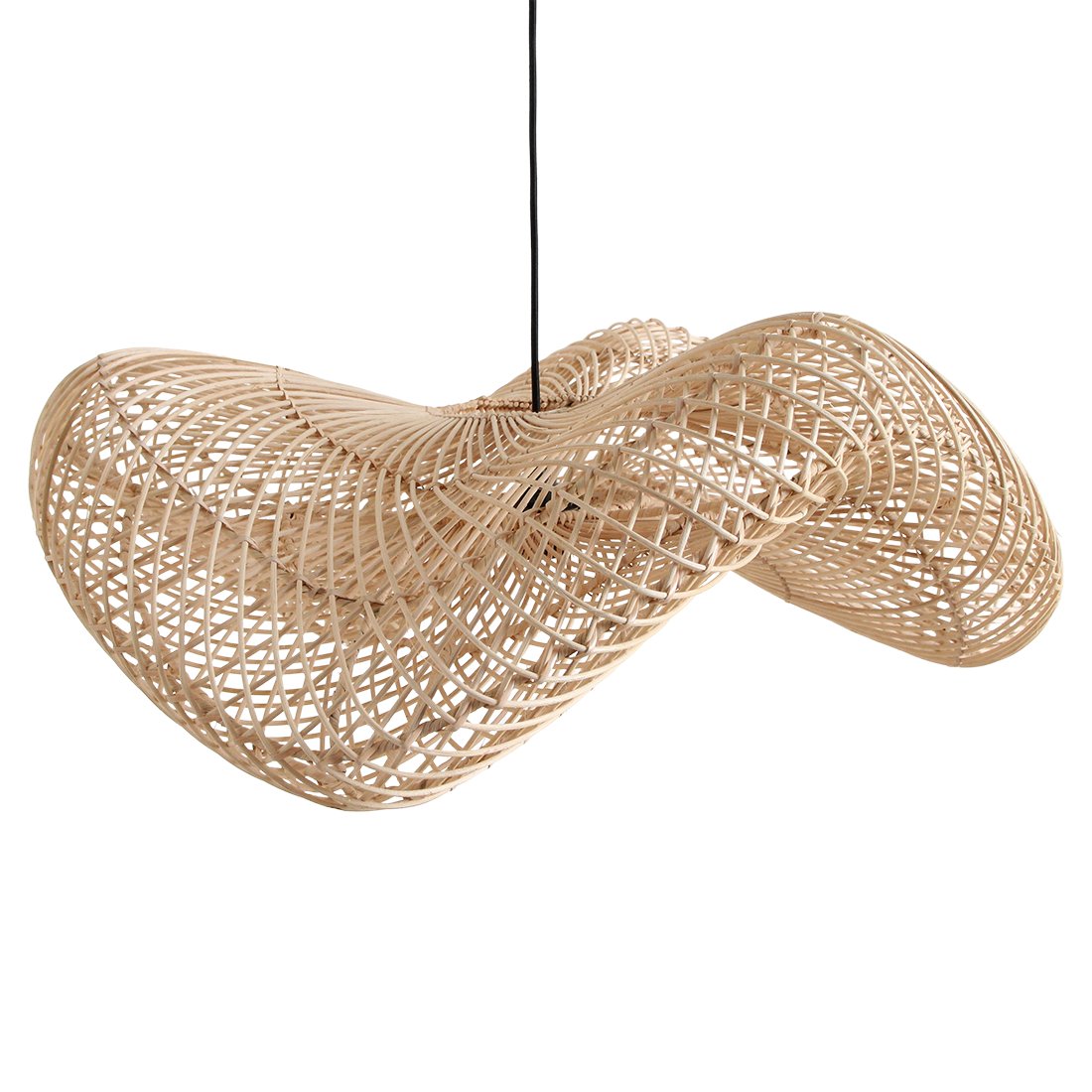 Raw Materials Wave Rattan-Hängeleuchte L Ø 71x26cm
