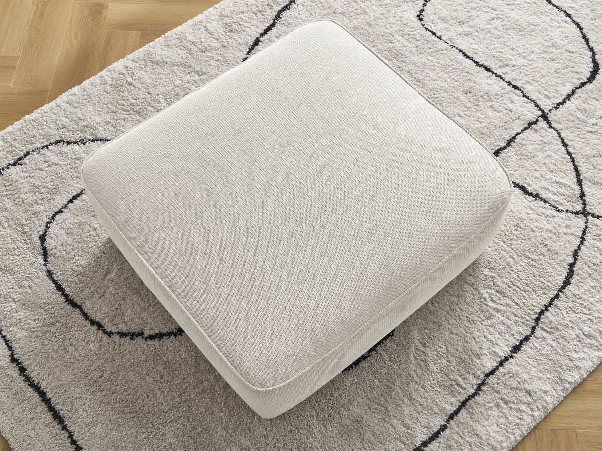Bobochic Leopold Pouf Melange-Stoff Weiß