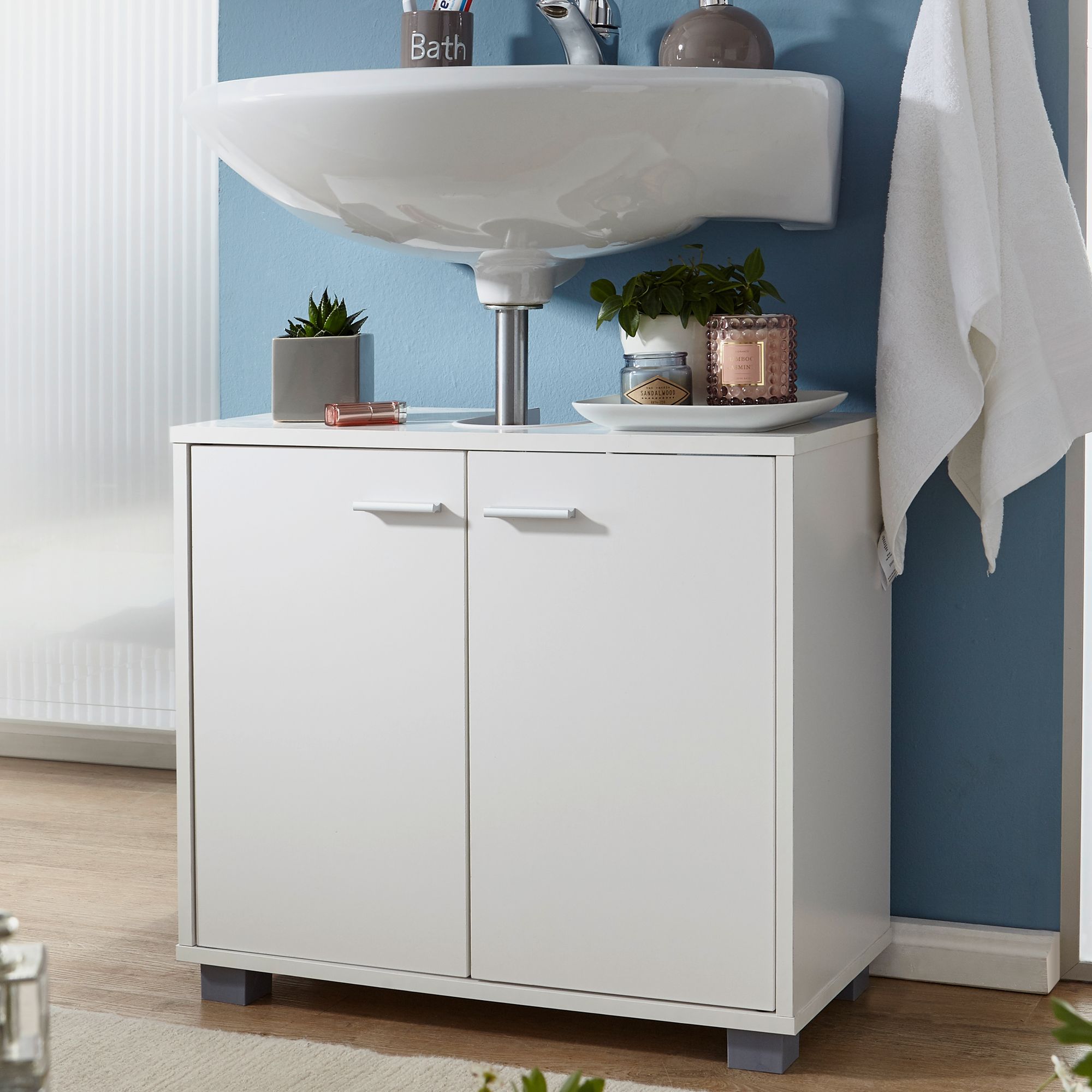 Waschbeckenschrank Glomfjord Weiß 60 × 30 × 55 cm