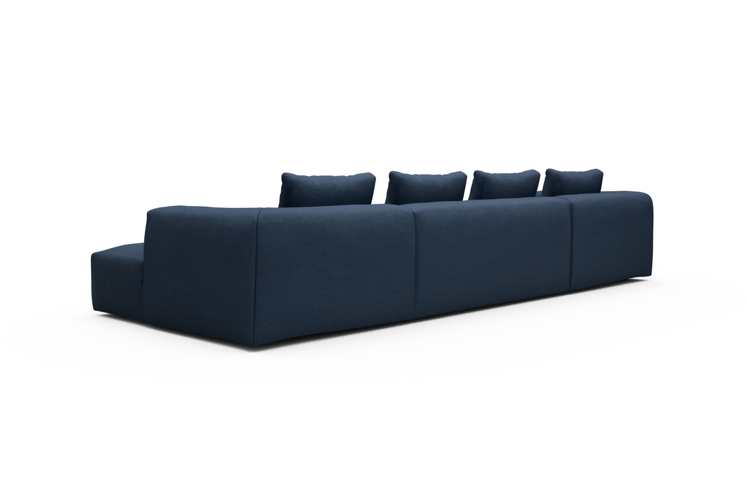 Wohnlandschaft Fred mit 2-Sitzer und Chaiselongue beidseitig Weda-Blue