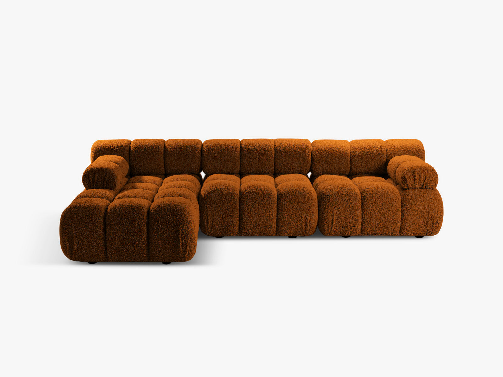 Micadoni Modulares Ecksofa Bellis 4-Sitzer Links Boucle Rolf Ziegel