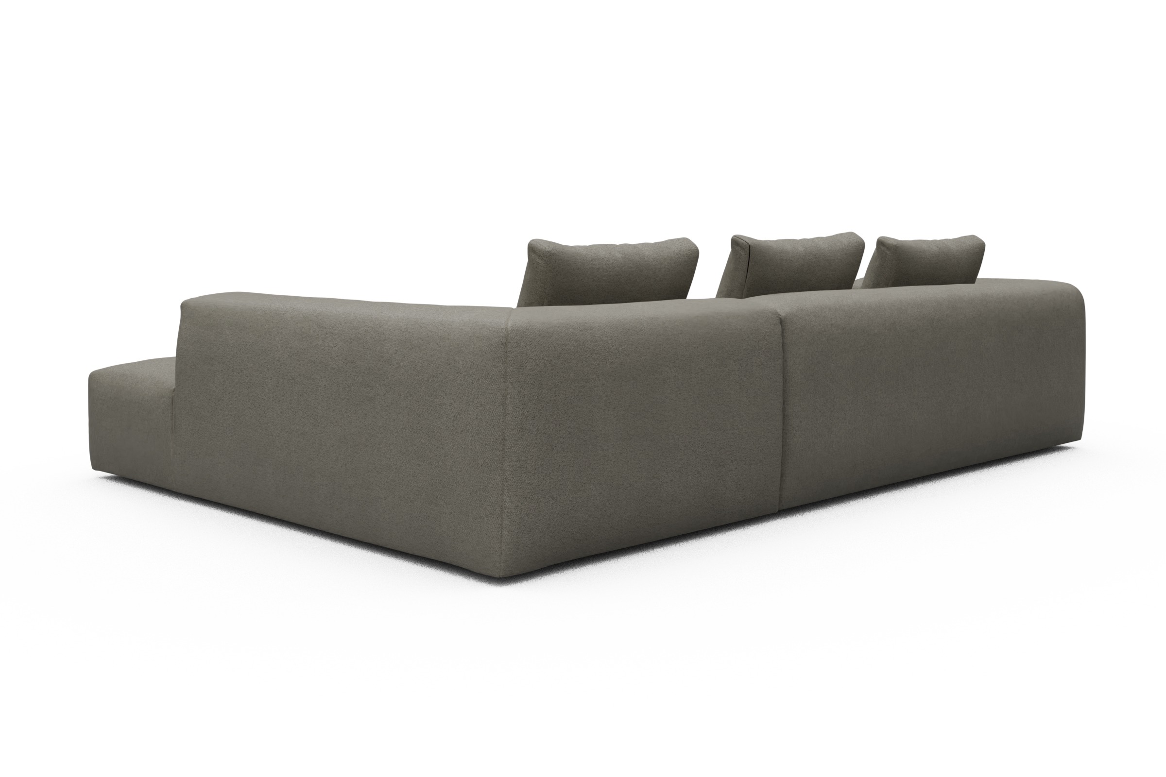 Ecksofa Fred Relax-Ecke rechts mit 2,5-Sitzer Denari-Warm-Grey