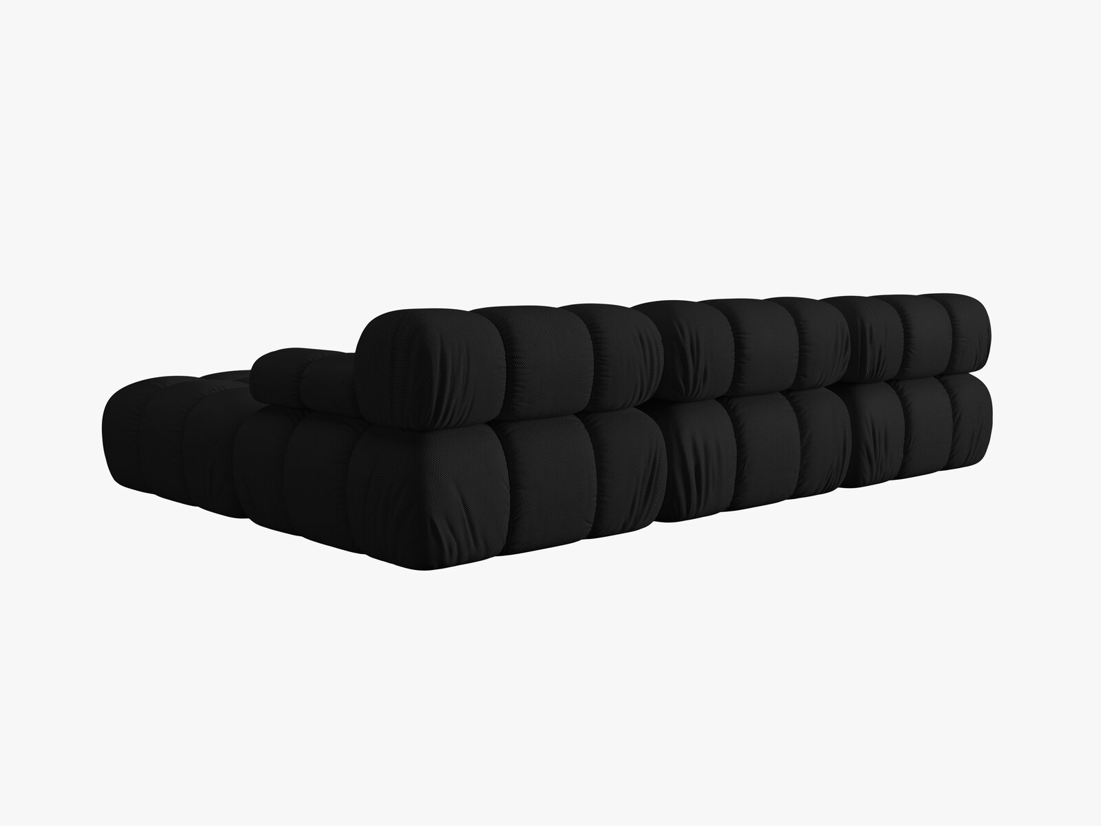 Micadoni Modulares Sofa Bellis 4-Sitzer mit flachem Modul 3D-Stoff Sonic Schwarz