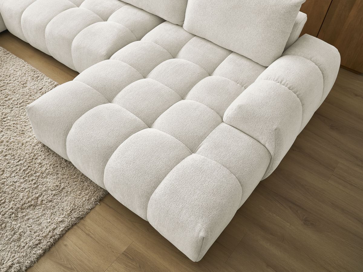 Bobochic Everest Wohnlandschaft, 6 Kissen Melange-Stoff Weiß Ecke rechts