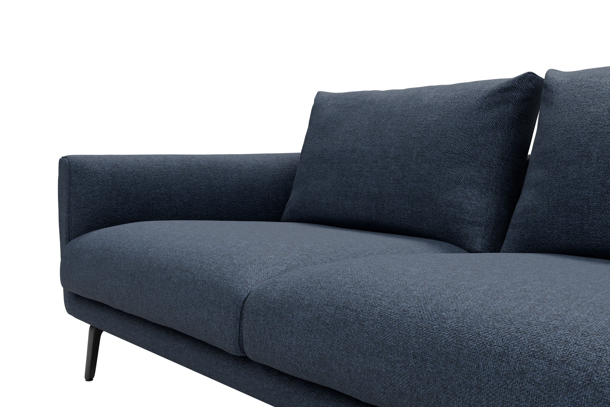 Ecksofa Karl Relax-Ecke rechts mit 2,5-Sitzer Sama-Deep-Blue