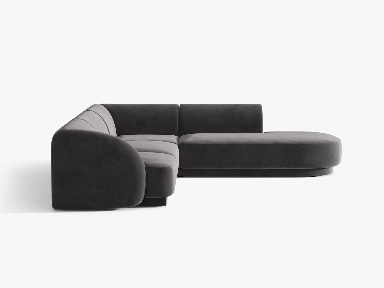 Micadoni Ecksofa Miley 6-Sitzer Rechts Samt Bluvel Grau