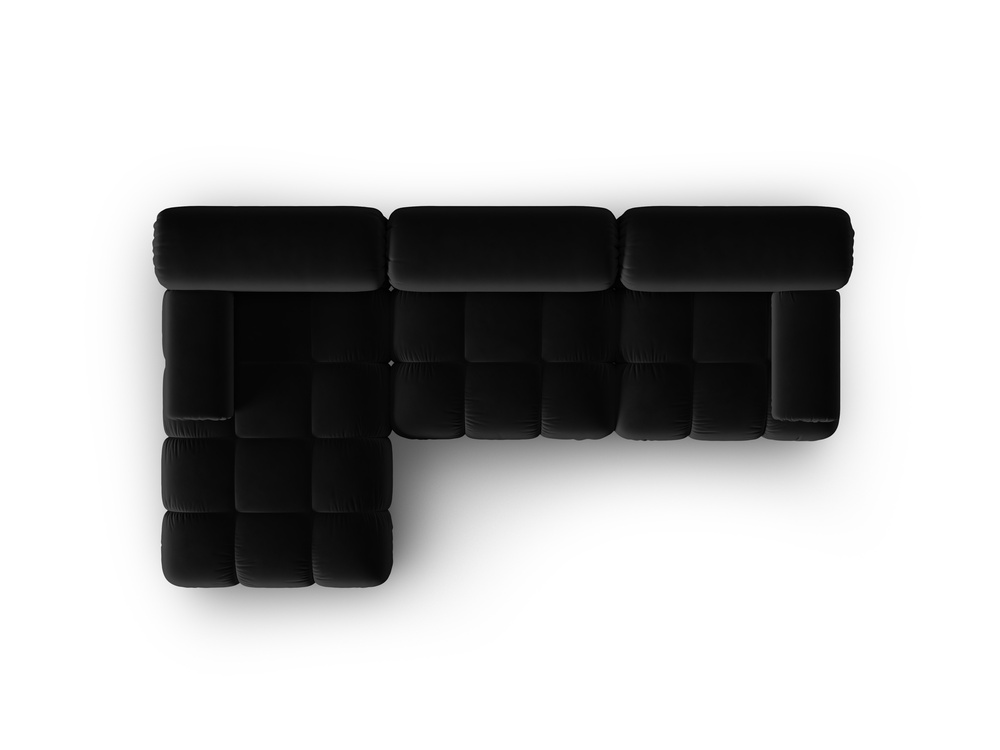 Cosmopolitan Design Modulares Ecksofa Cortina 4-Sitzer Samt Bluvel Schwarz Links