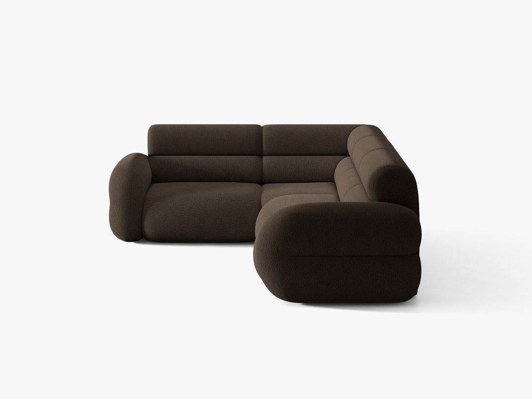 Micadoni Neo Ecksofa 5-Sitzer Rechts Boucle Baloo Braun