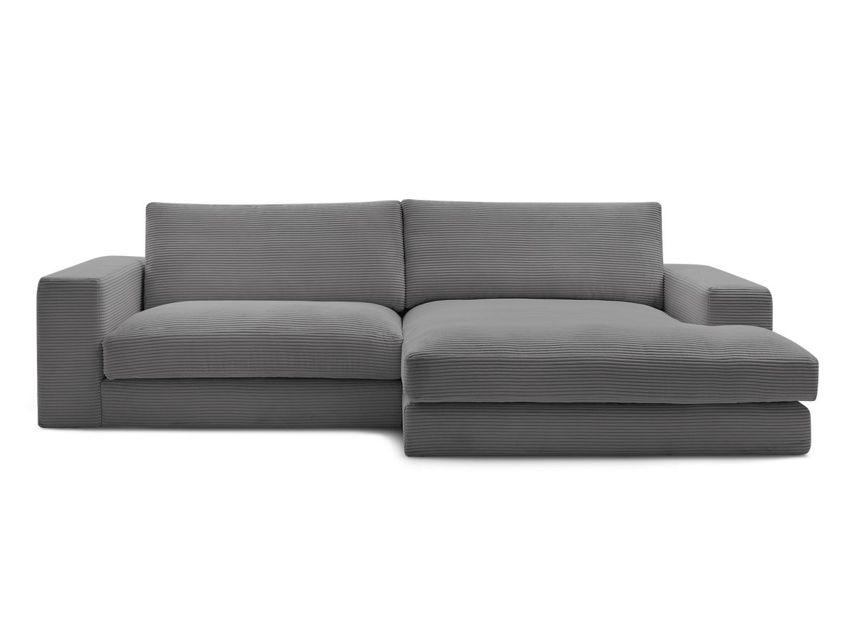 Bobochic Leonard Ecksofa 234 × 159 cm Cordsamt Dunkelgrau Ecke rechts
