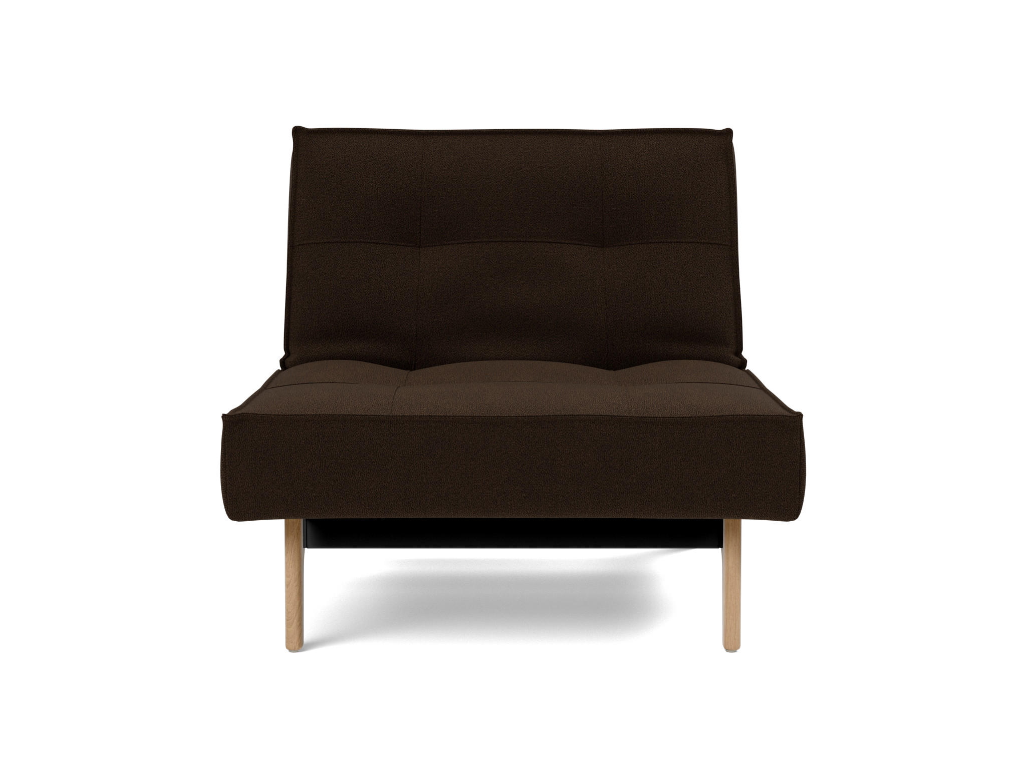 Sessel Splitback Strukturierter Stoff Taura 358-Chocco Beine Eiche
